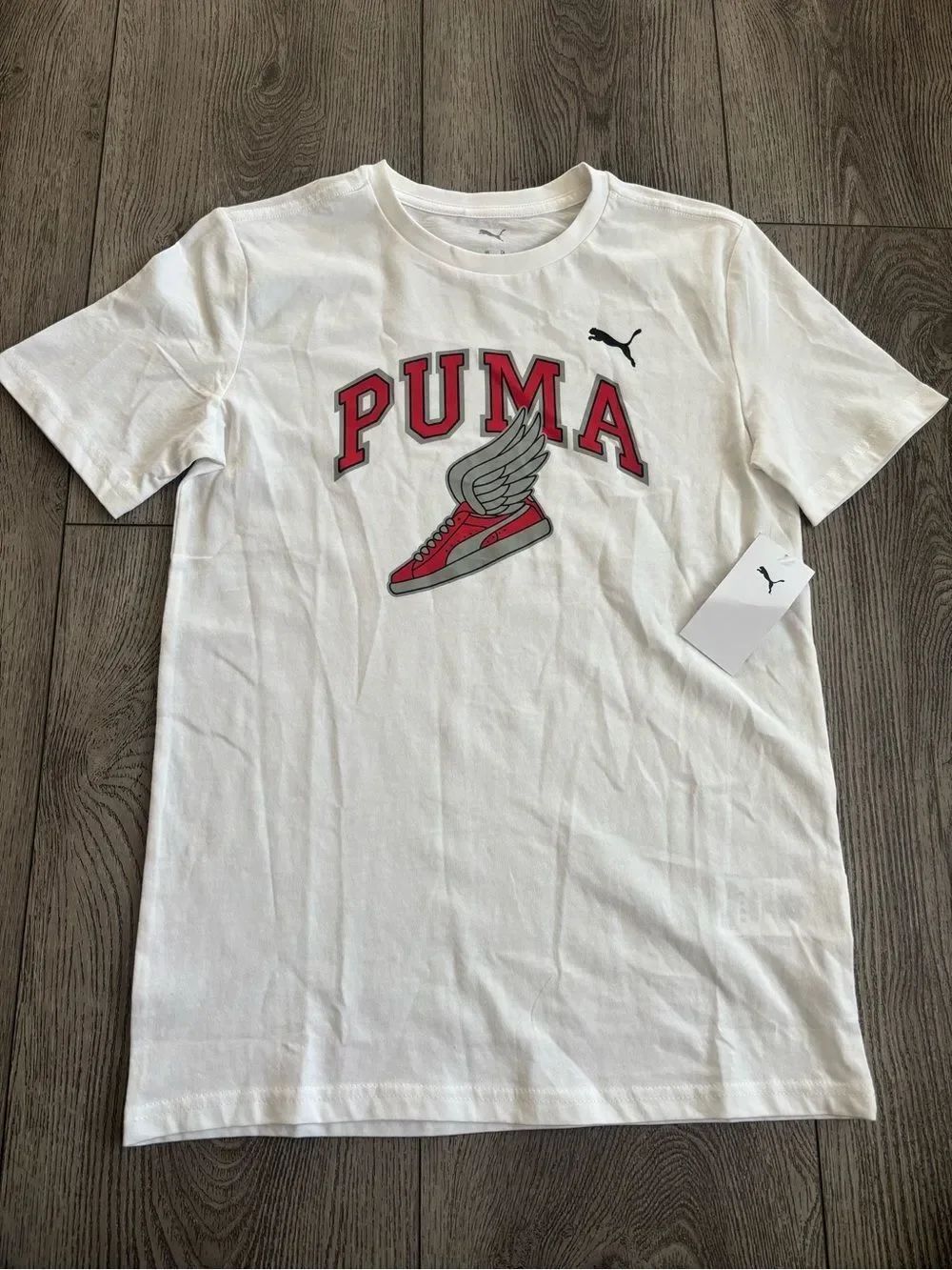 Puma White Tee with Red Graphic Sneaker